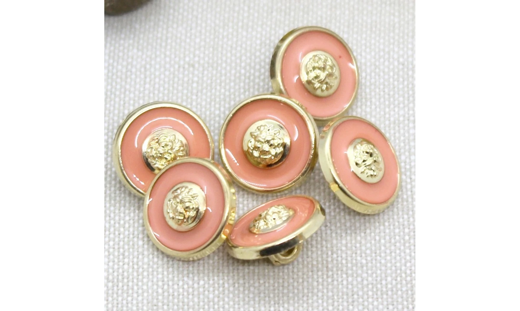 Boutons VINTAGE / 15MM / Rose et doré