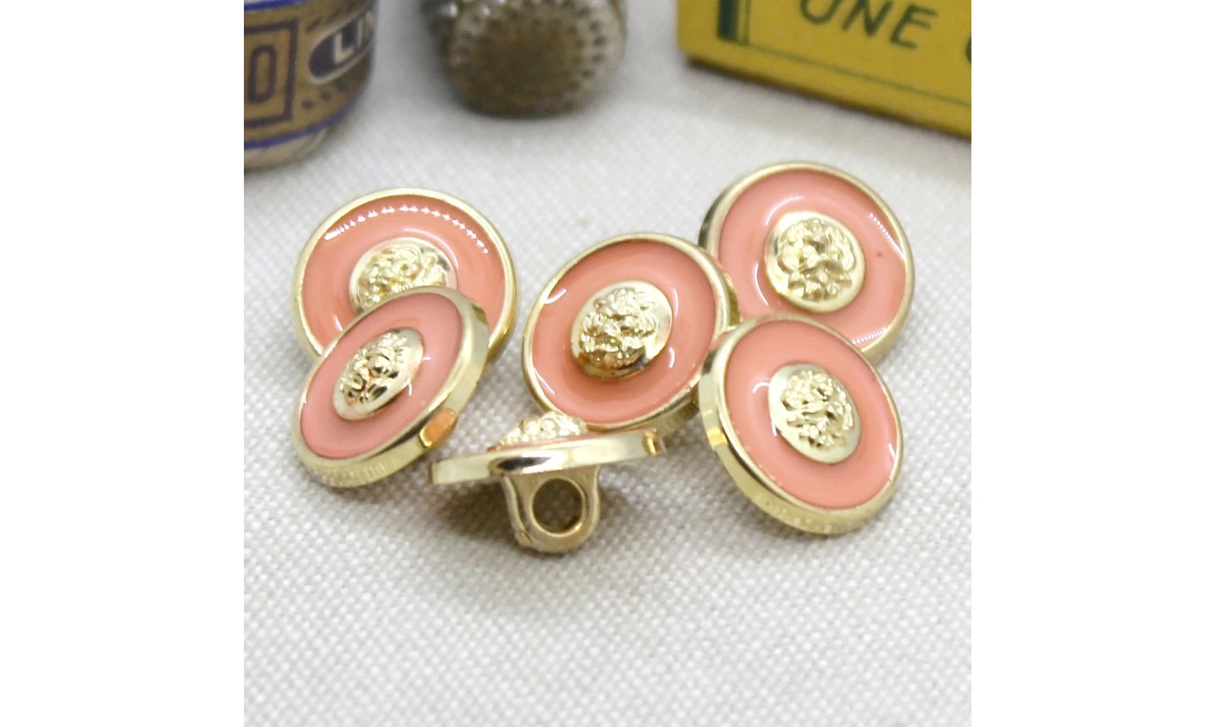 Boutons VINTAGE / 15MM / Rose et doré