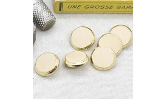 6 boutons / 18MM / Rose et contour doré