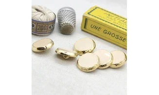 6 boutons / 18MM / Rose et contour doré