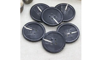 6 boutons / 30MM / Noir "Pierre"