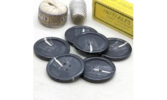 6 boutons / 30MM / Noir "Pierre"