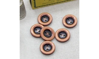 6 boutons / 15MM / Noir et rose