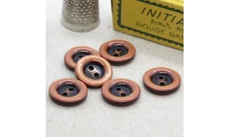 6 boutons / 15MM / Noir et rose