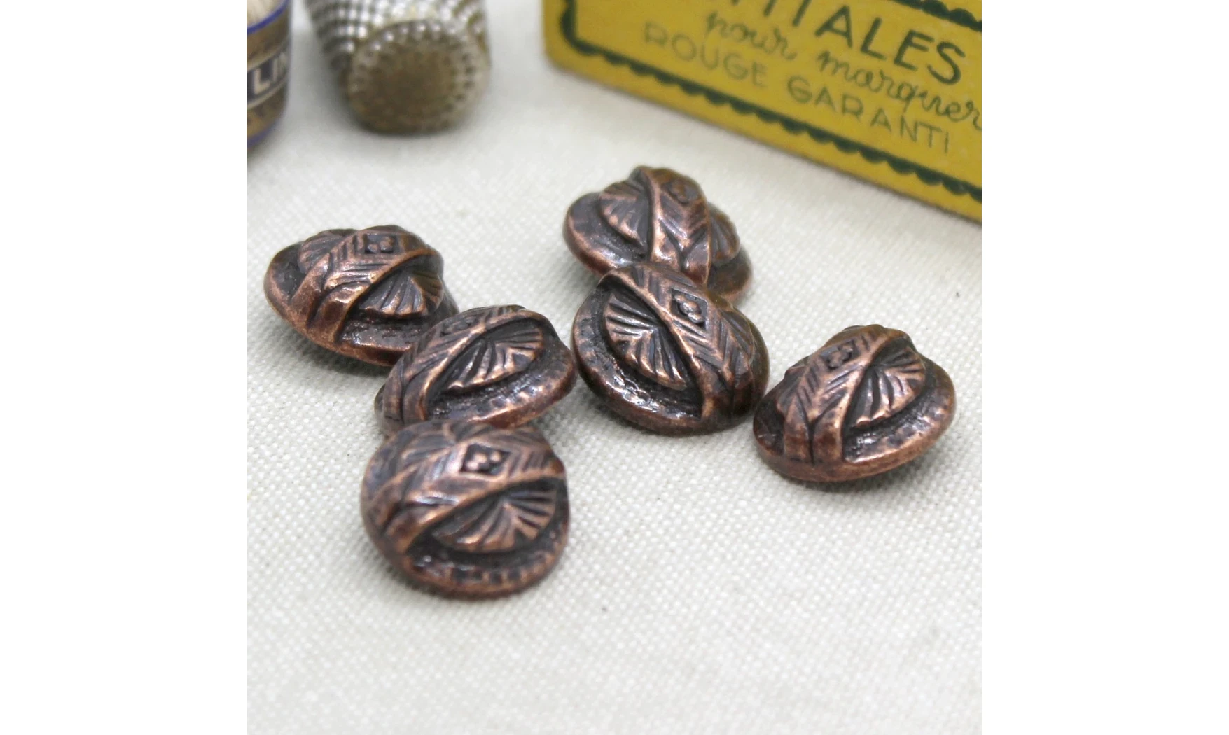 6 boutons / 16MM / Cuivre rouge