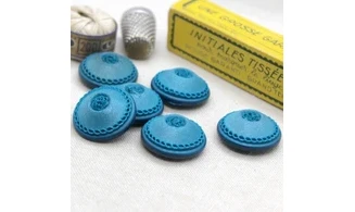 6 boutons / 25MM / Bleu vif