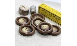 6 boutons / 35MM / Marron