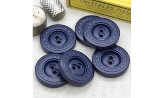 6 boutons / 31MM / Bleu "Couture"