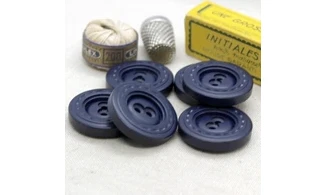 6 boutons / 31MM / Bleu "Couture"
