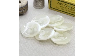 6 boutons / 25MM / Translucide et Blanc