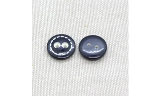 6 boutons / 13,5MM / Bleu marine couture