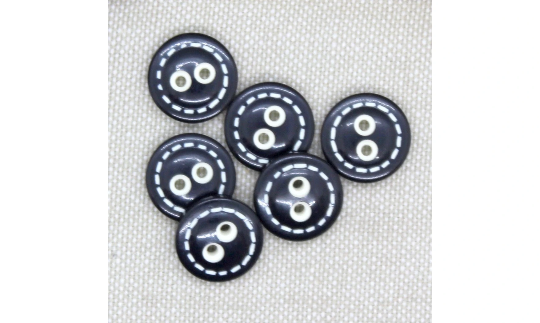 6 boutons / 13,5MM / Bleu marine couture