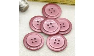 6 boutons / 27MM / Vieux rose