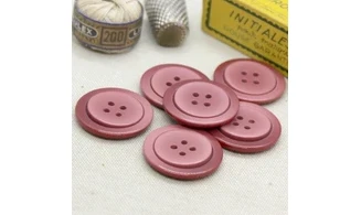 6 boutons / 27MM / Vieux rose