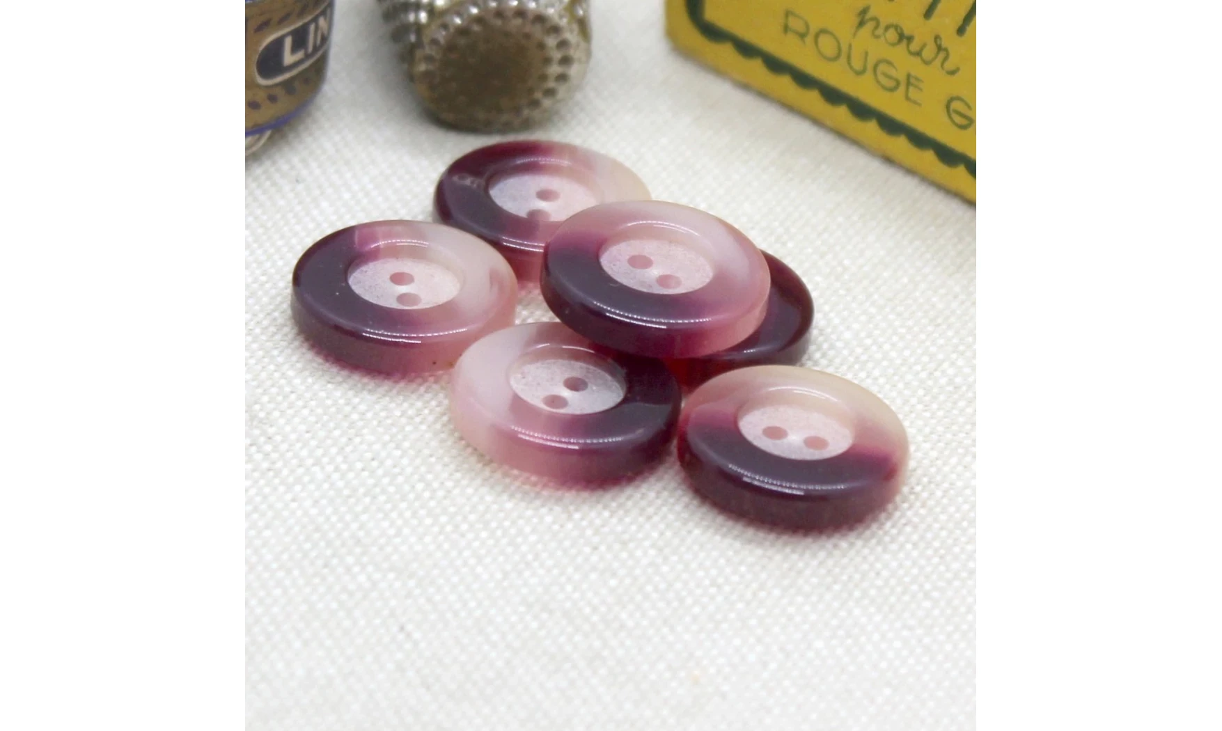 6 boutons / 15MM / Rose dégradé