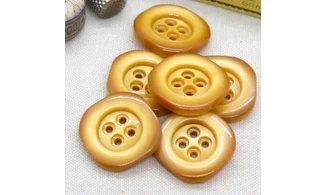 6 boutons / 27MM / Jaune orangé