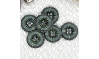 6 boutons / 21MM / Vert "Cuir"