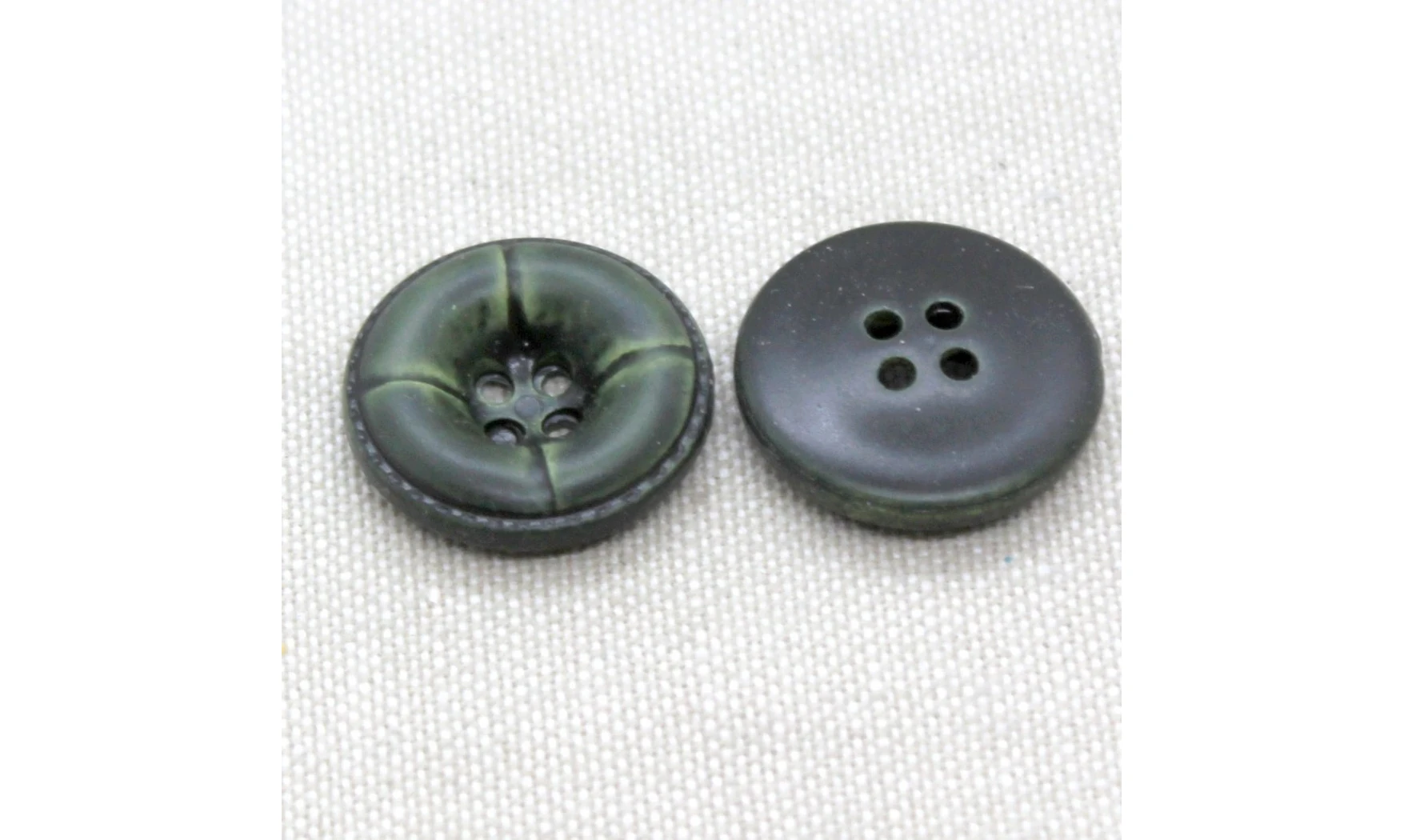 6 boutons / 21MM / Vert "Cuir"