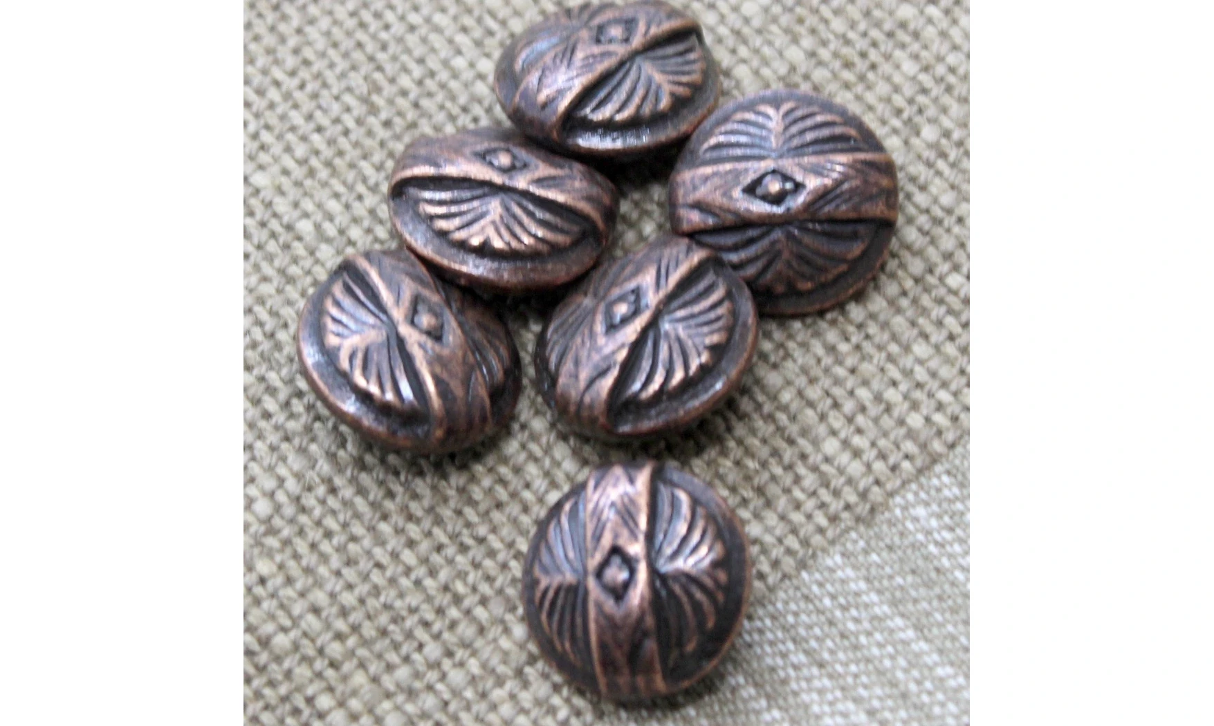 6 boutons / 19MM / Cuivre rouge