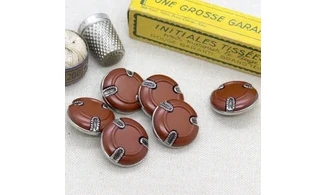 6 boutons / 22MM / Brun Caramel