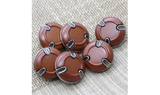 6 boutons / 22MM / Brun Caramel