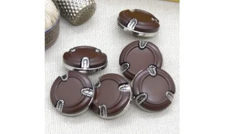 6 boutons / 18MM / Brun Chocolat