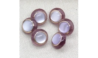 6 boutons / 12MM / Violet Anneau Or