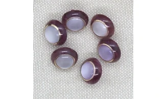 6 boutons / 12MM / Violet Anneau Or