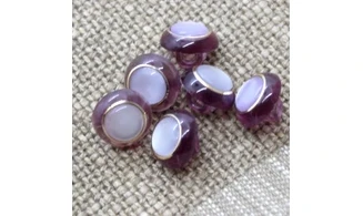 6 boutons / 12MM / Violet Anneau Or