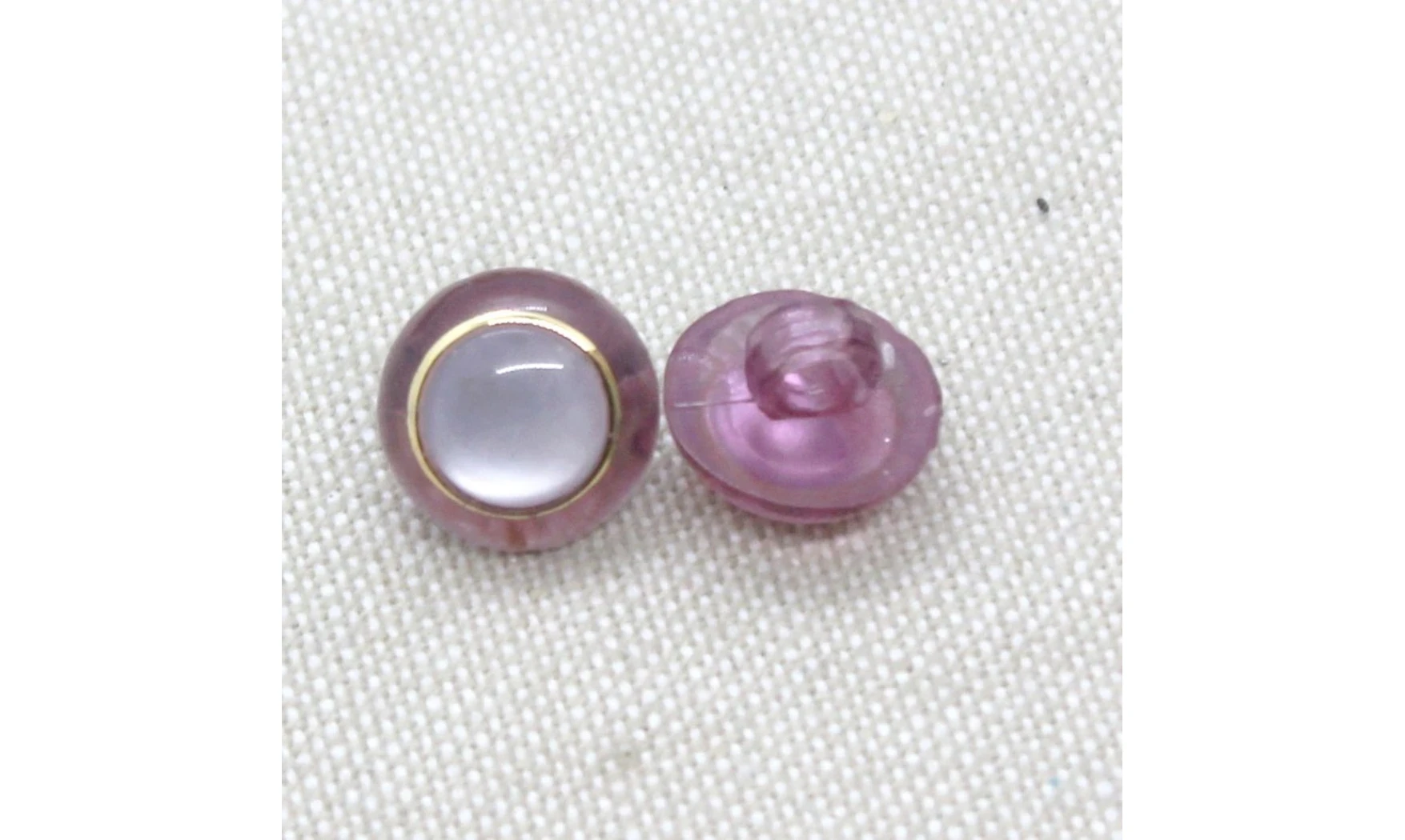 6 boutons / 12MM / Violet Anneau Or