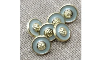 6 boutons / 15MM / Vert Centre doré