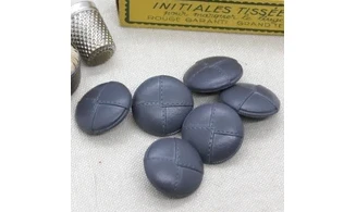 6 boutons / 23MM / Gris "Cuir"