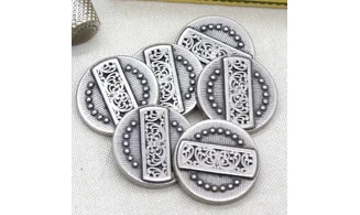 6 boutons / 27MM / Métal "Antique"