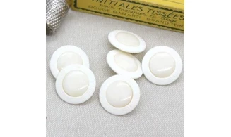 6 boutons / 22,5MM / cabochon Crème