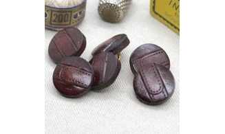 6 boutons / 18MM / Cuir Brun