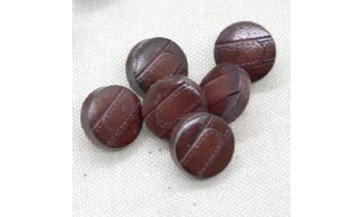 6 boutons / 15MM / Cuir brun