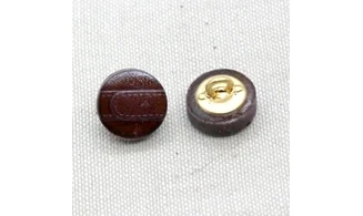 6 boutons / 15MM / Cuir brun