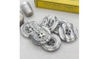 6 boutons / 31MM / Gris "Marbre"