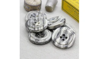 6 boutons / 31MM / Gris "Marbre"