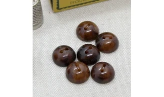 6 boutons / 14MM / Brun Demi sphère
