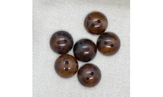 6 boutons / 14MM / Brun Demi sphère