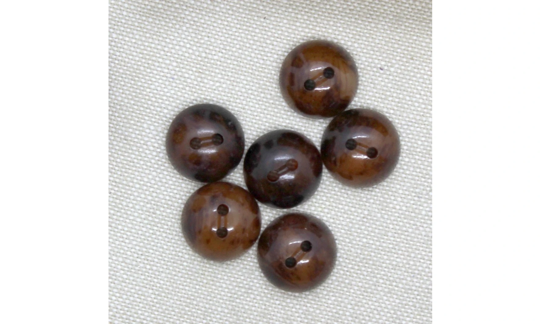 6 boutons / 14MM / Brun Demi sphère