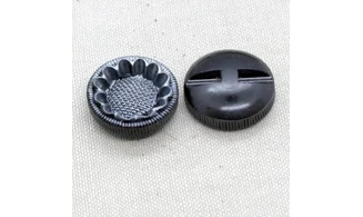 6 boutons / 24MM / Gris bleu "Fleur"