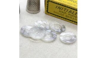 6 boutons / 18MM / Gris "Nuage"