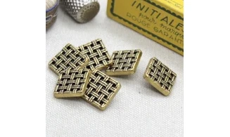 6 boutons / 14MM / Cannage doré