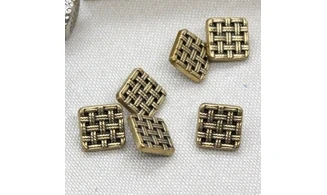 6 boutons / 12MM / Cannage doré