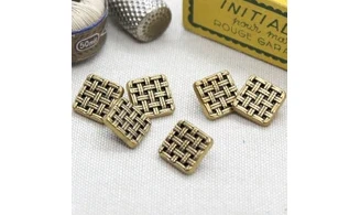 6 boutons / 12MM / Cannage doré