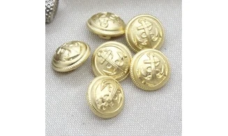 6 boutons / 18MM / Doré "Ancre marine"