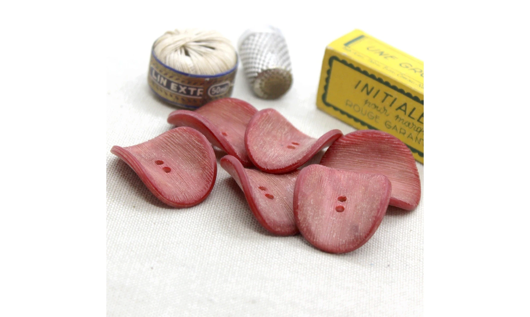 6 boutons / 30MM / Rouge "Chips"