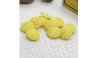 10 boutons / 12MM / Jaune "Mimosa"